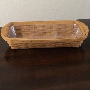 Longaberger Bread Basket with hard plastic divided liner